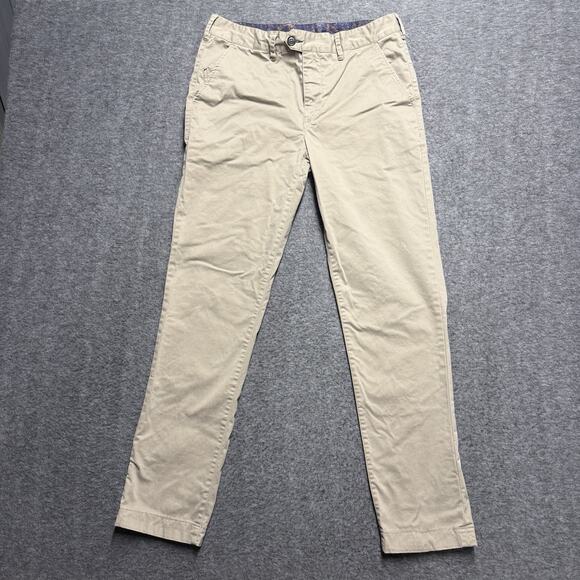 Lords Of Harlech Dress Pants Men's 32x32 Khaki Stretch Straight Floral Accents - Picture 1 of 7